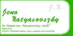 jeno matyasovszky business card